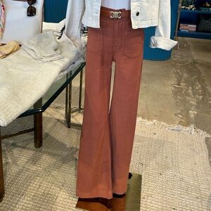Faherty terry patch pocket pants burnt orange NWT